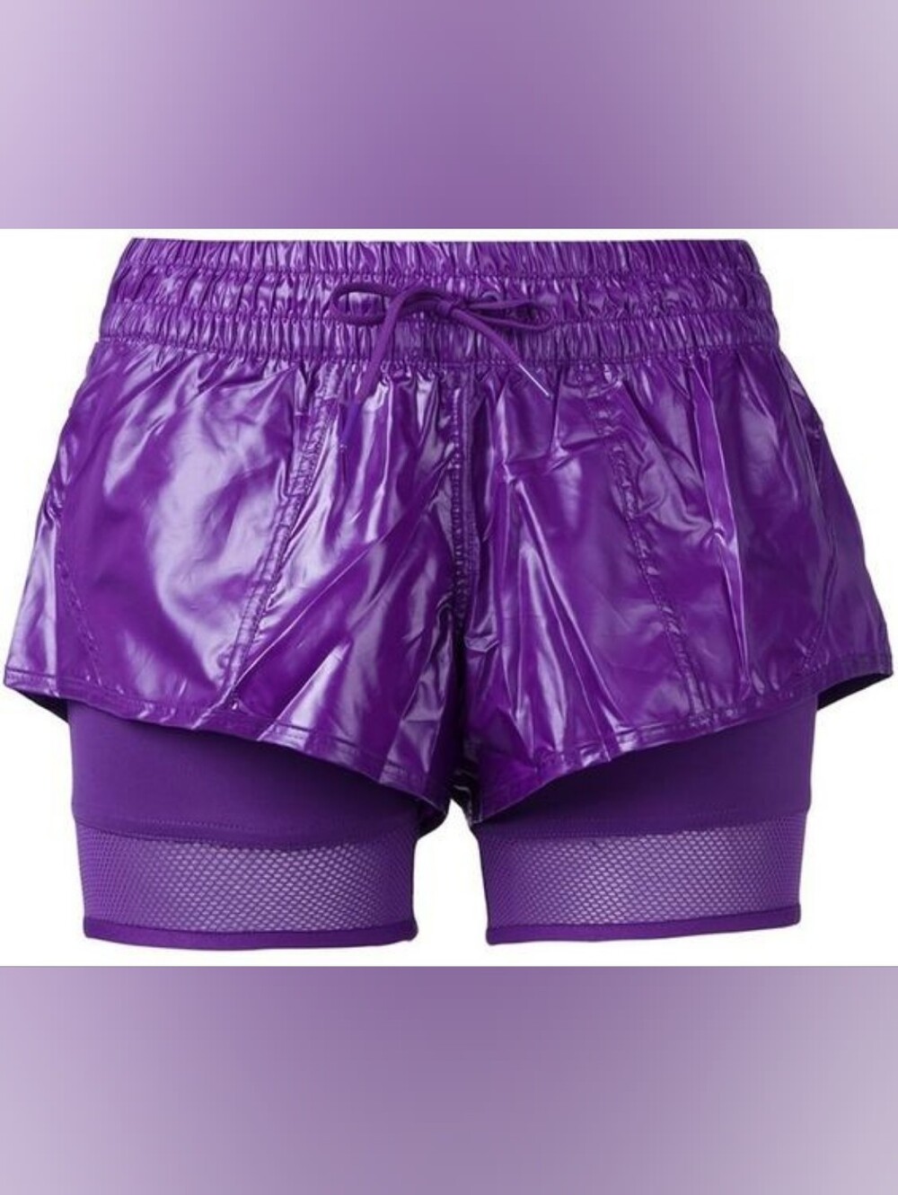 Adidas x Stella McCartney Purple 2-in-1 Layered Running Shorts XS